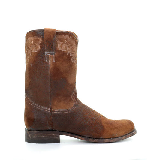 Corral Boots Men's Embroidery Narrow Square Toe Leather  Western Boots Chocolate