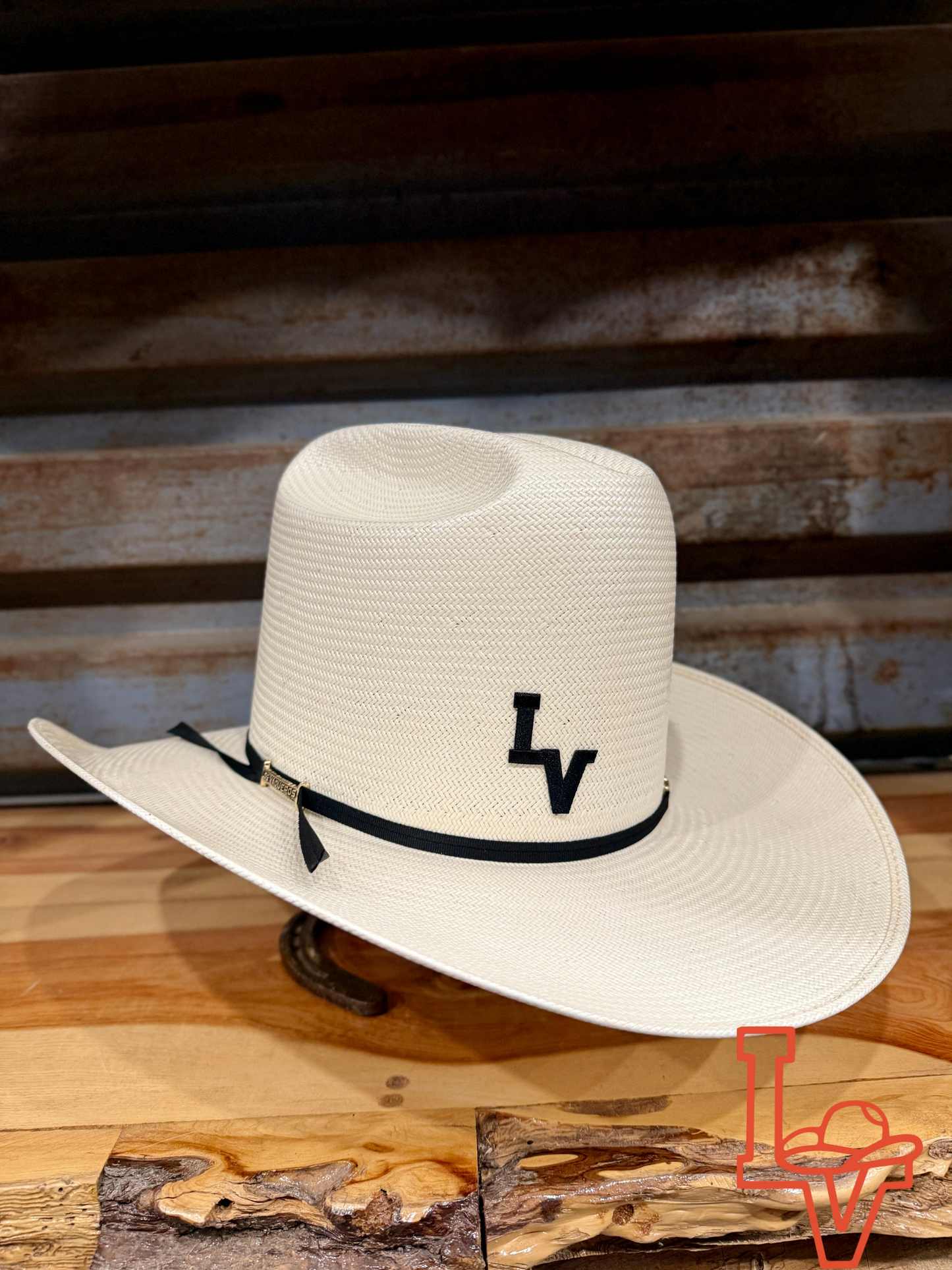 Los Vaqueros Straw Hat Tall Crown Ghost White