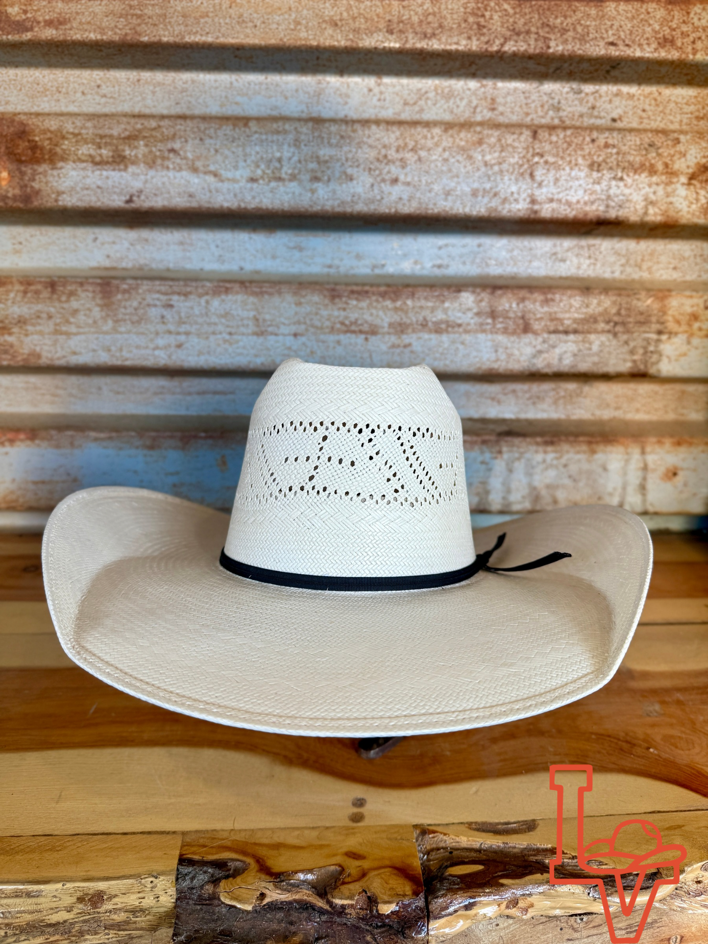 Rodeo King Cross Straw Hat Regular Crown White