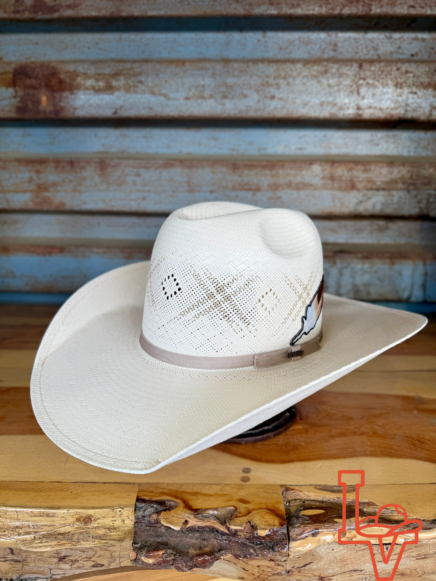 Resistol 20x Martel Cowboy Hat Straw Hat Regular Crown Natural/Tan