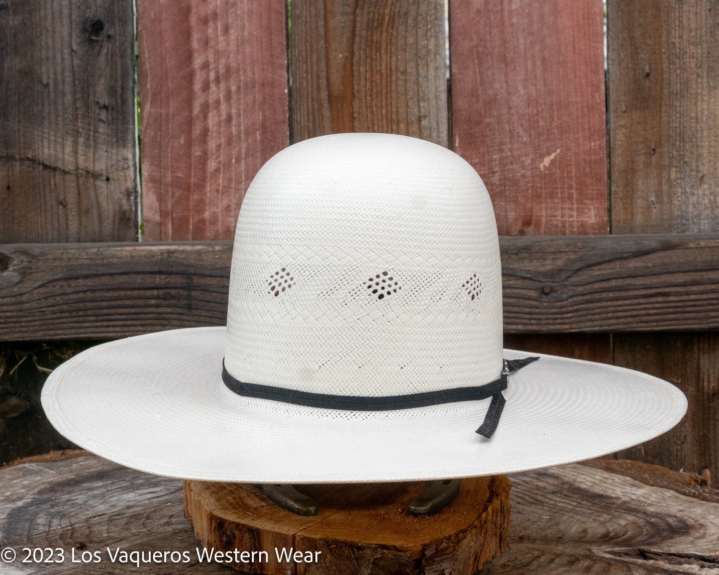American Hat Company Straw Hat Regular Crown Scattered Diamond White