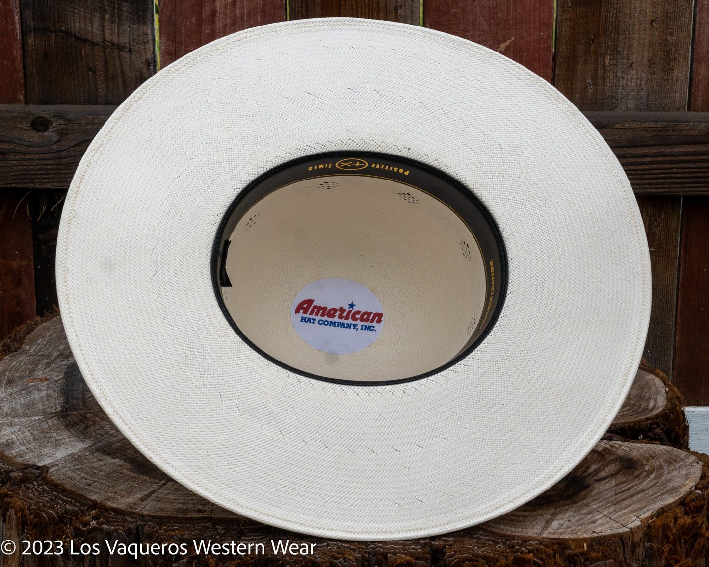 American Hat Company Straw Hat Regular Crown Scattered Diamond White