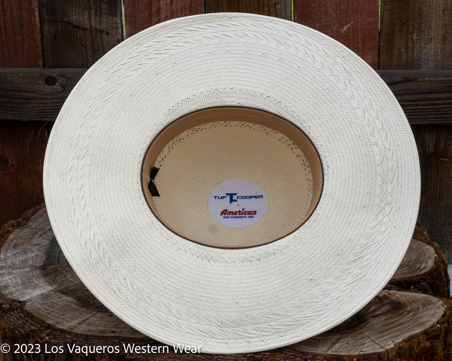 American Hat Company Straw Hat Regular Crown Pyramid White