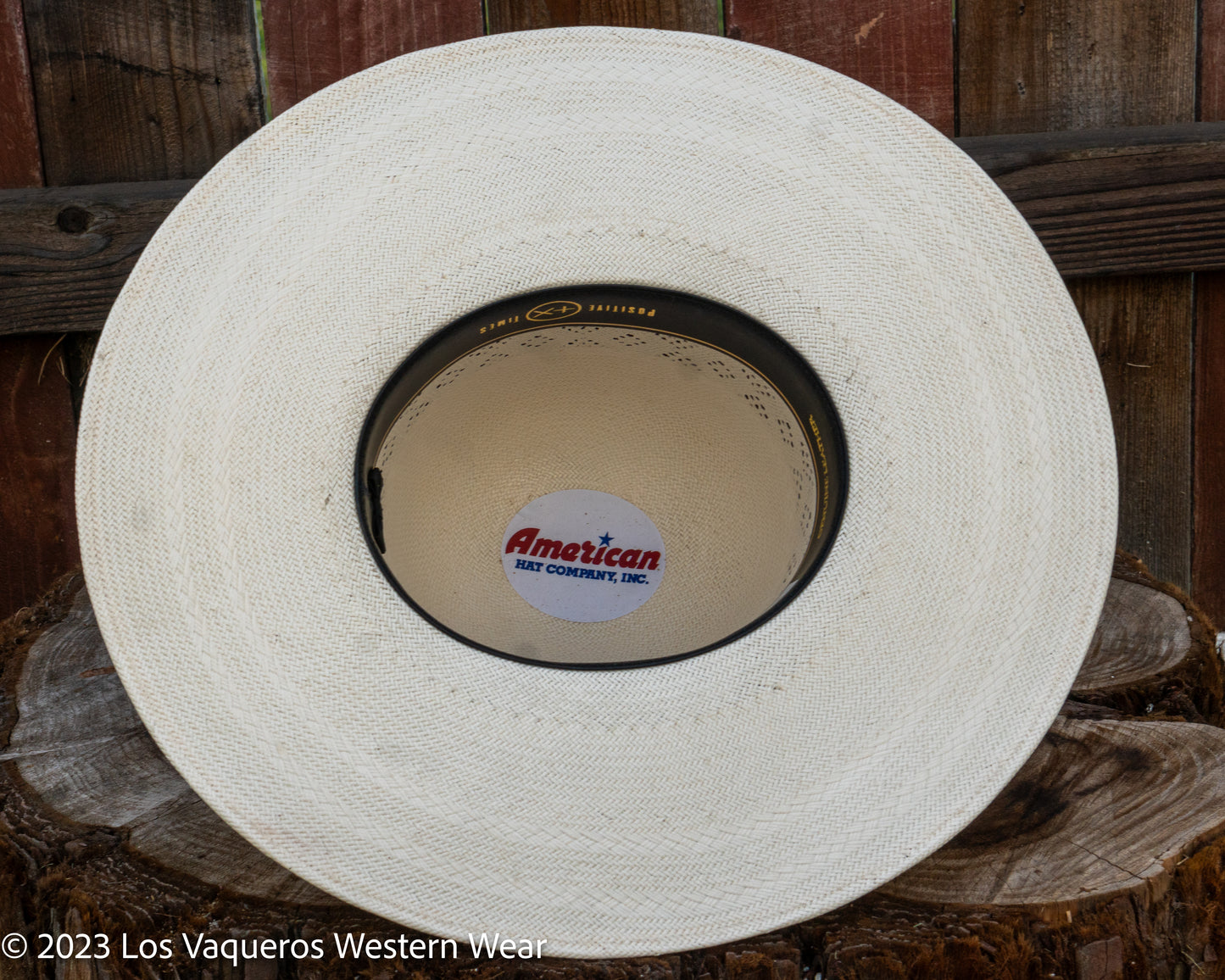 American Hat Company Straw Hat Regular Crown Pyramid Diamond White