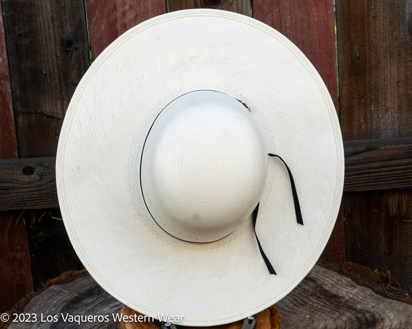 American Hat Company Straw Hat Regular Crown Four In A Diamond White