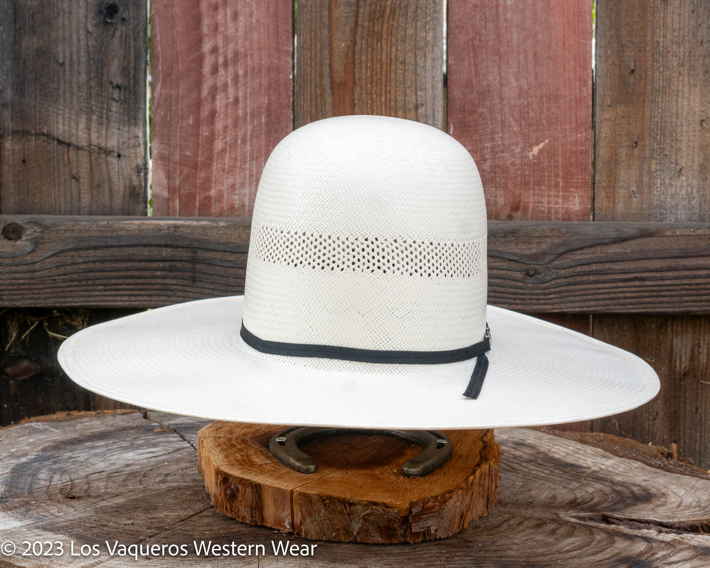 American Hat Company Straw Hat Regular Crown Cutter Bank White