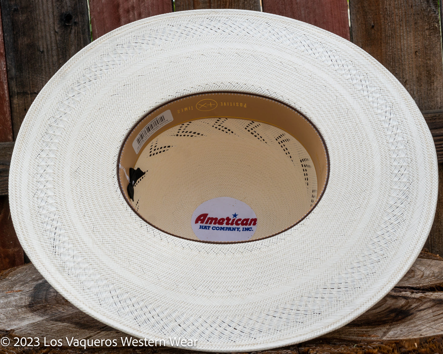 American Hat Company Straw Hat Regular Crown Arrows White