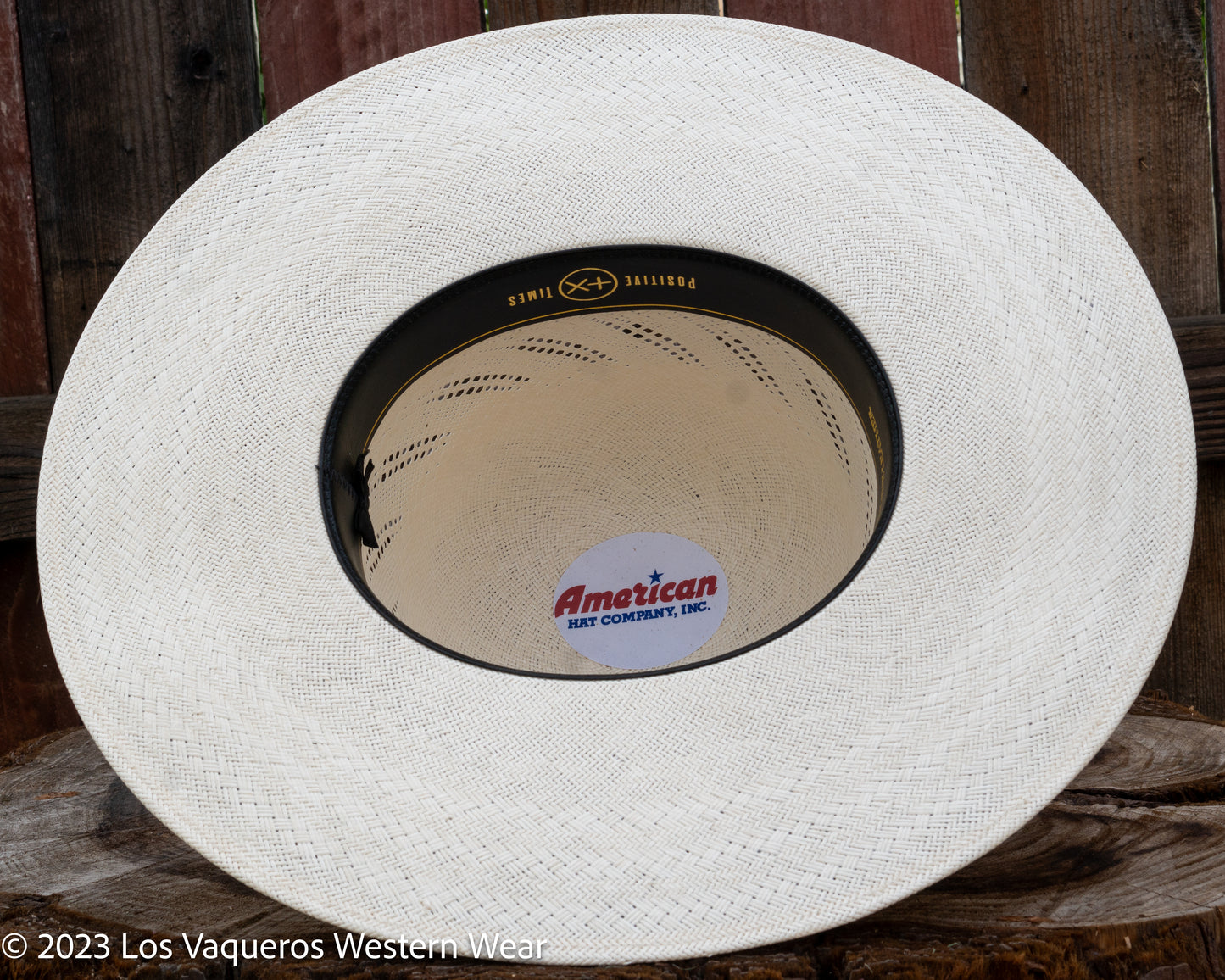 American Hat Company Straw Hat Regular Crown Rattle Snake White