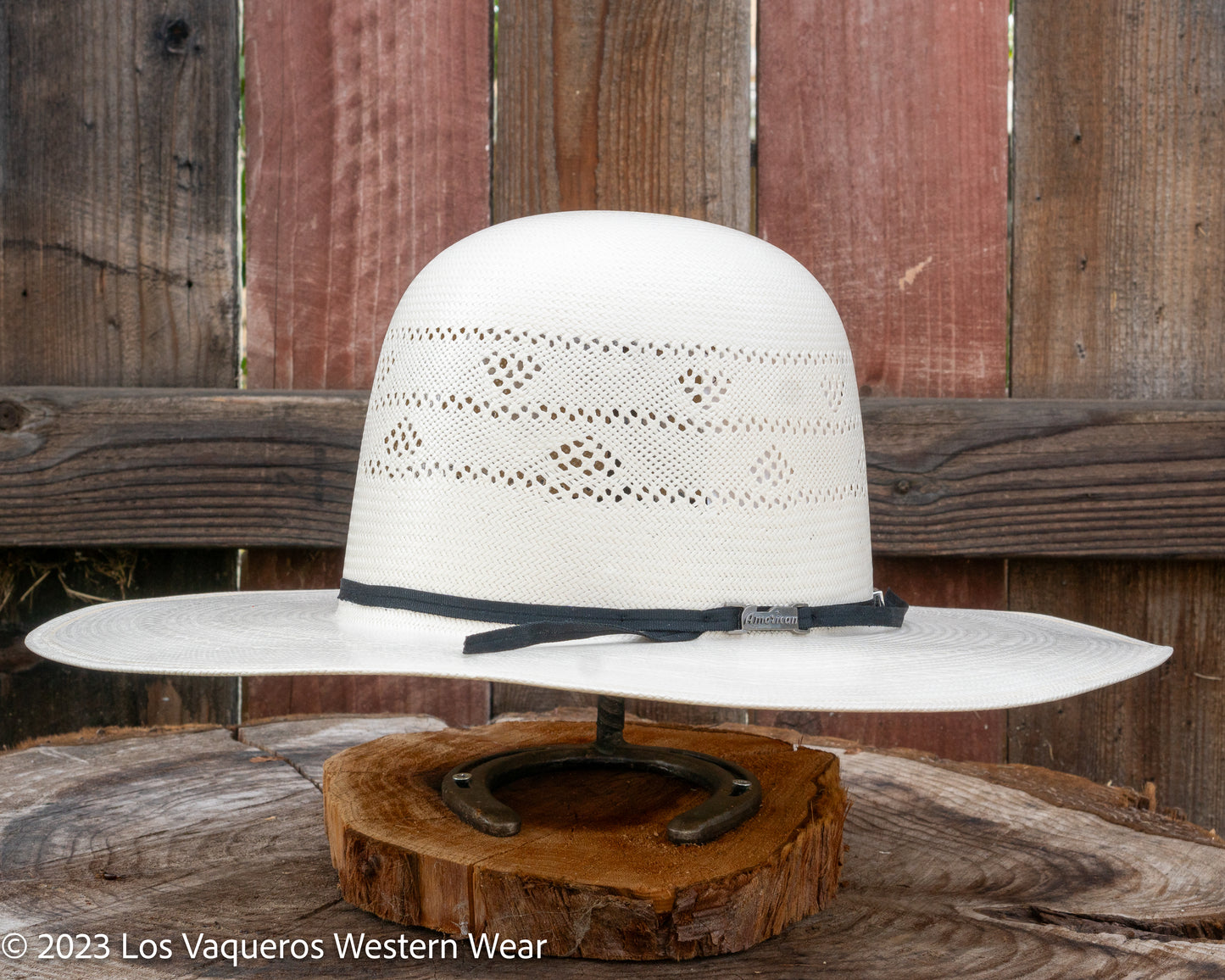 American Hat Company Straw Hat Regular Crown Strawberry White