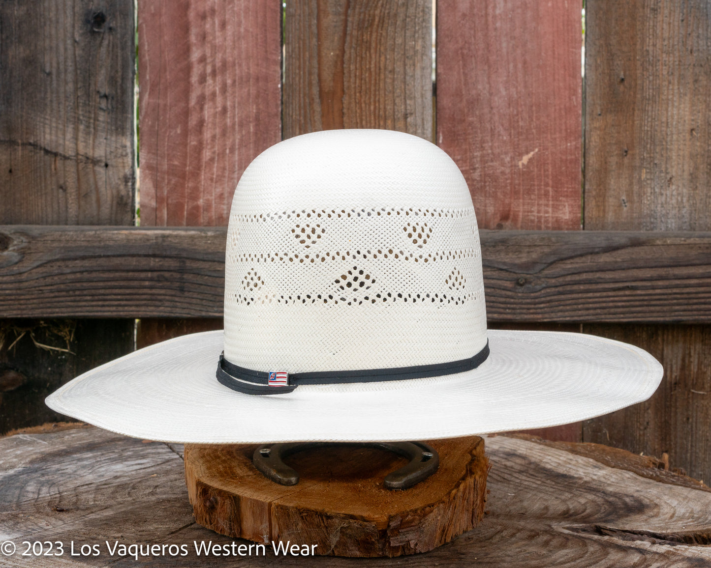 American Hat Company Straw Hat Regular Crown Strawberry White