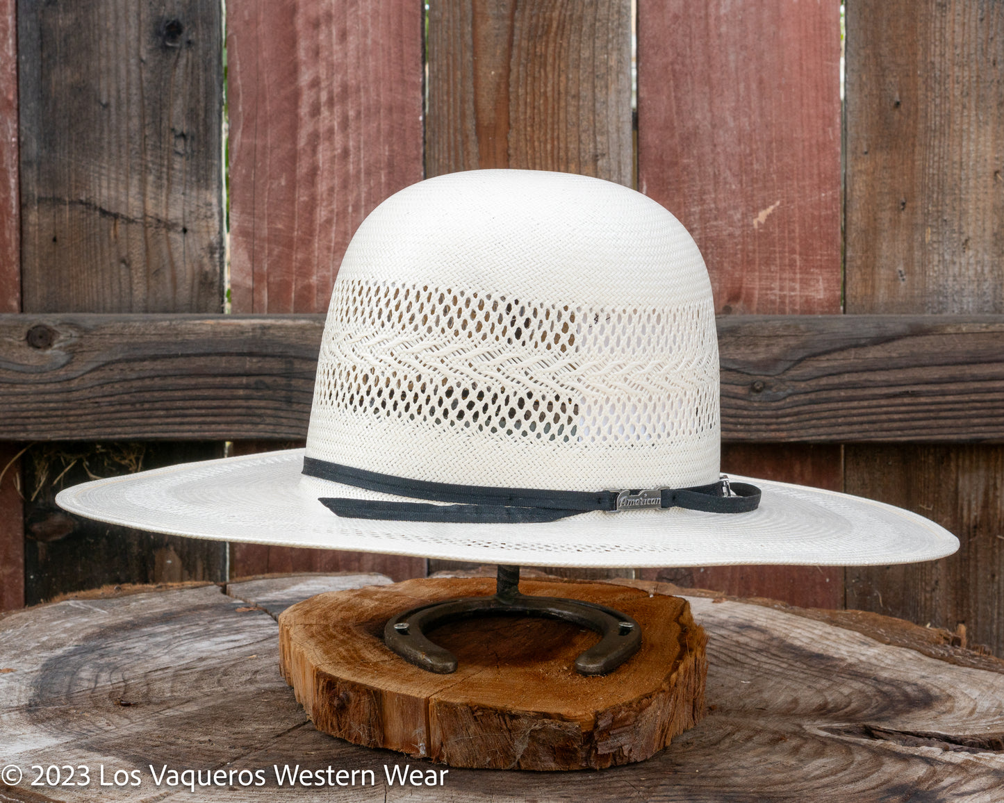 American Hat Company Straw Hat Regular Crown Snow Drift White