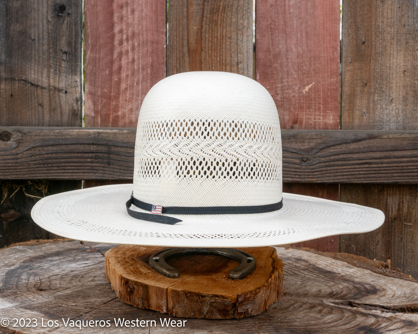American Hat Company Straw Hat Regular Crown Snow Drift White