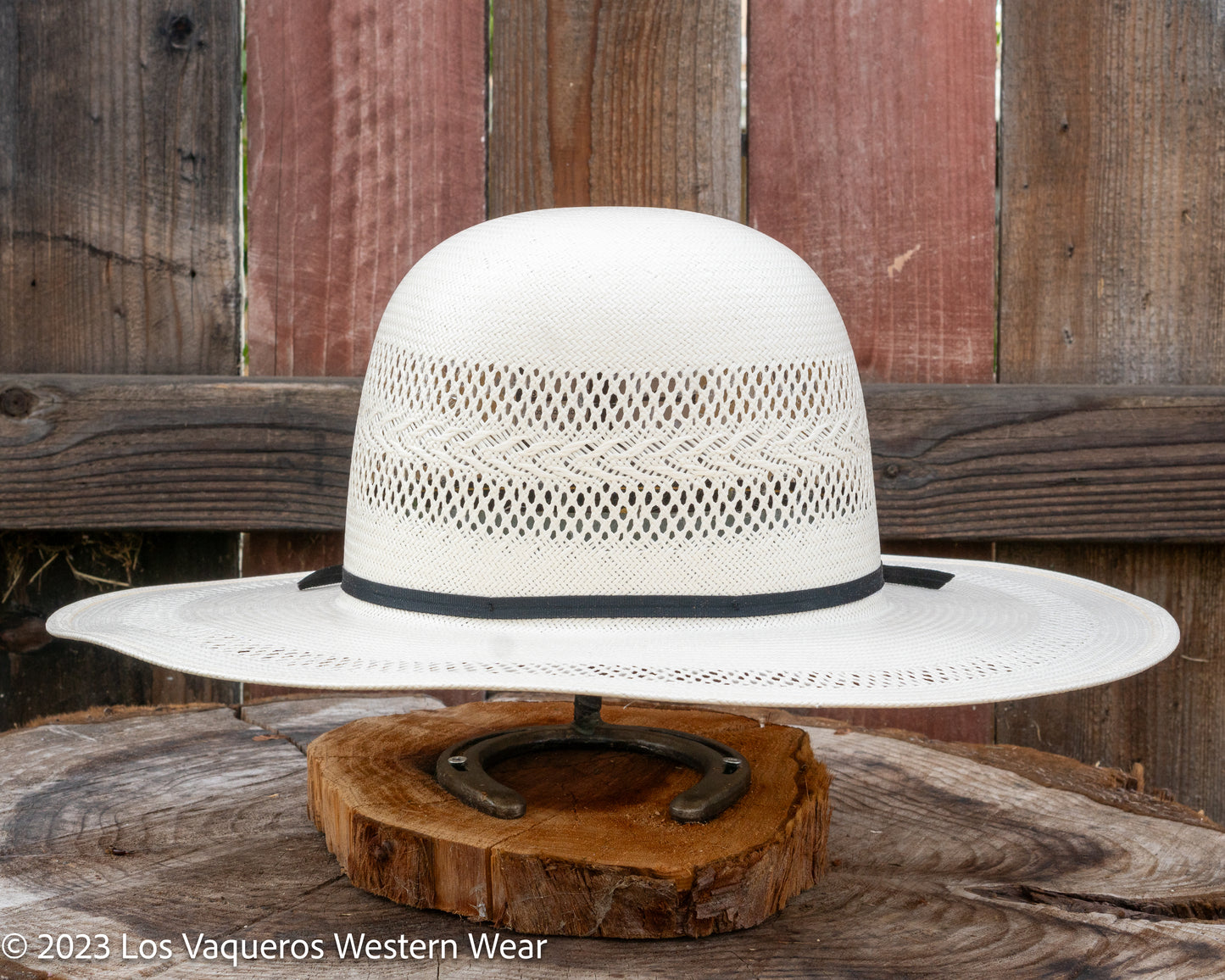 American Hat Company Straw Hat Regular Crown Snow Drift White