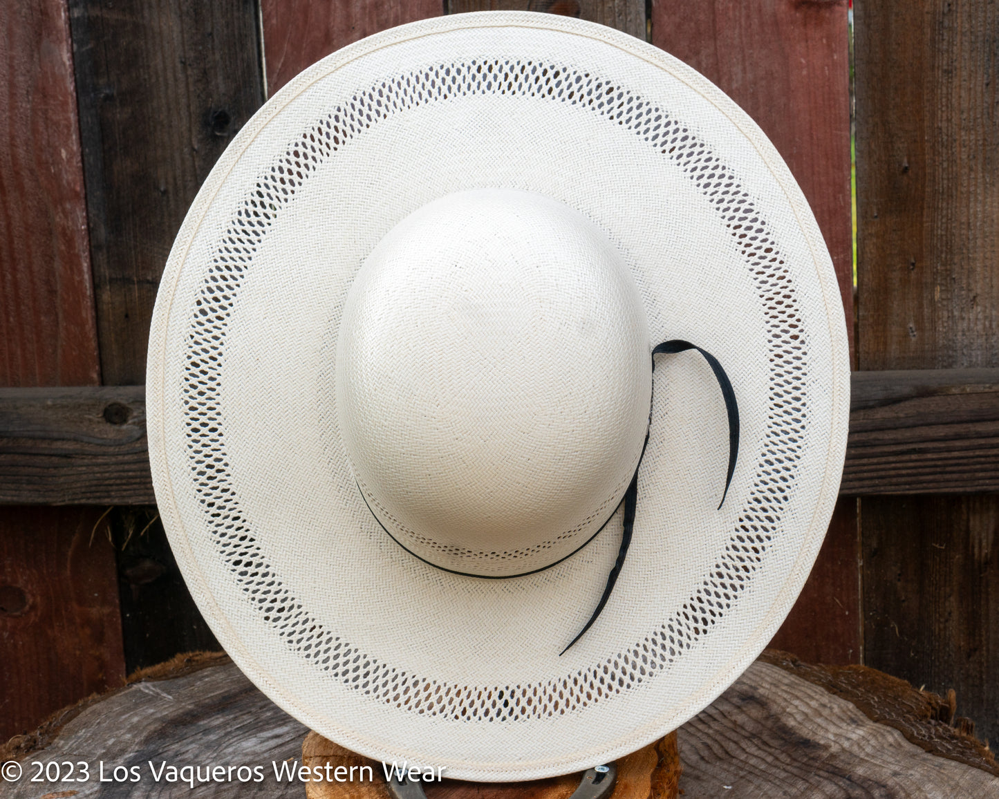 American Hat Company Straw Hat Regular Crown Snow Drift White