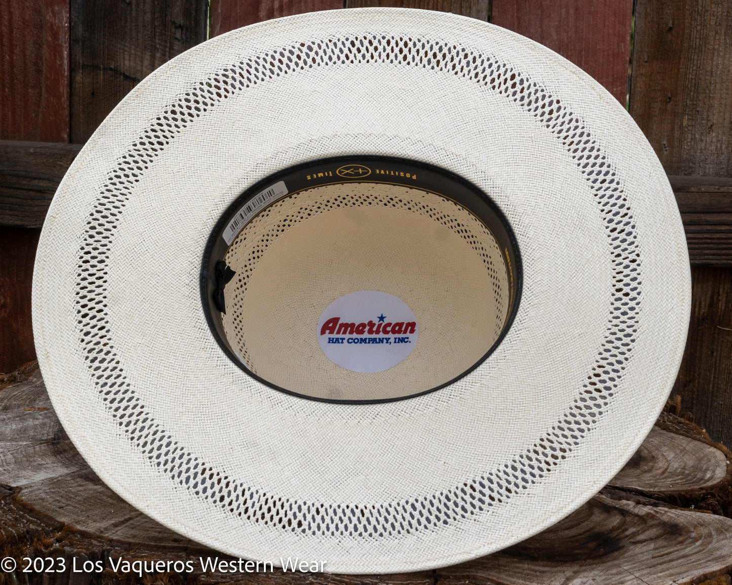 American Hat Company Straw Hat Regular Crown Snow Drift White