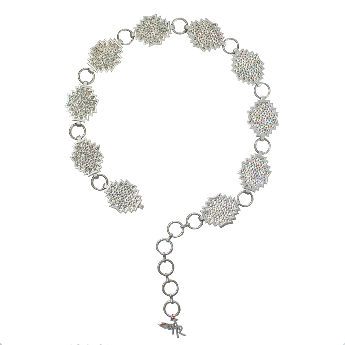 Angel Ranch Ladies Belt 2" Southwestern Conchos Crystals Silver