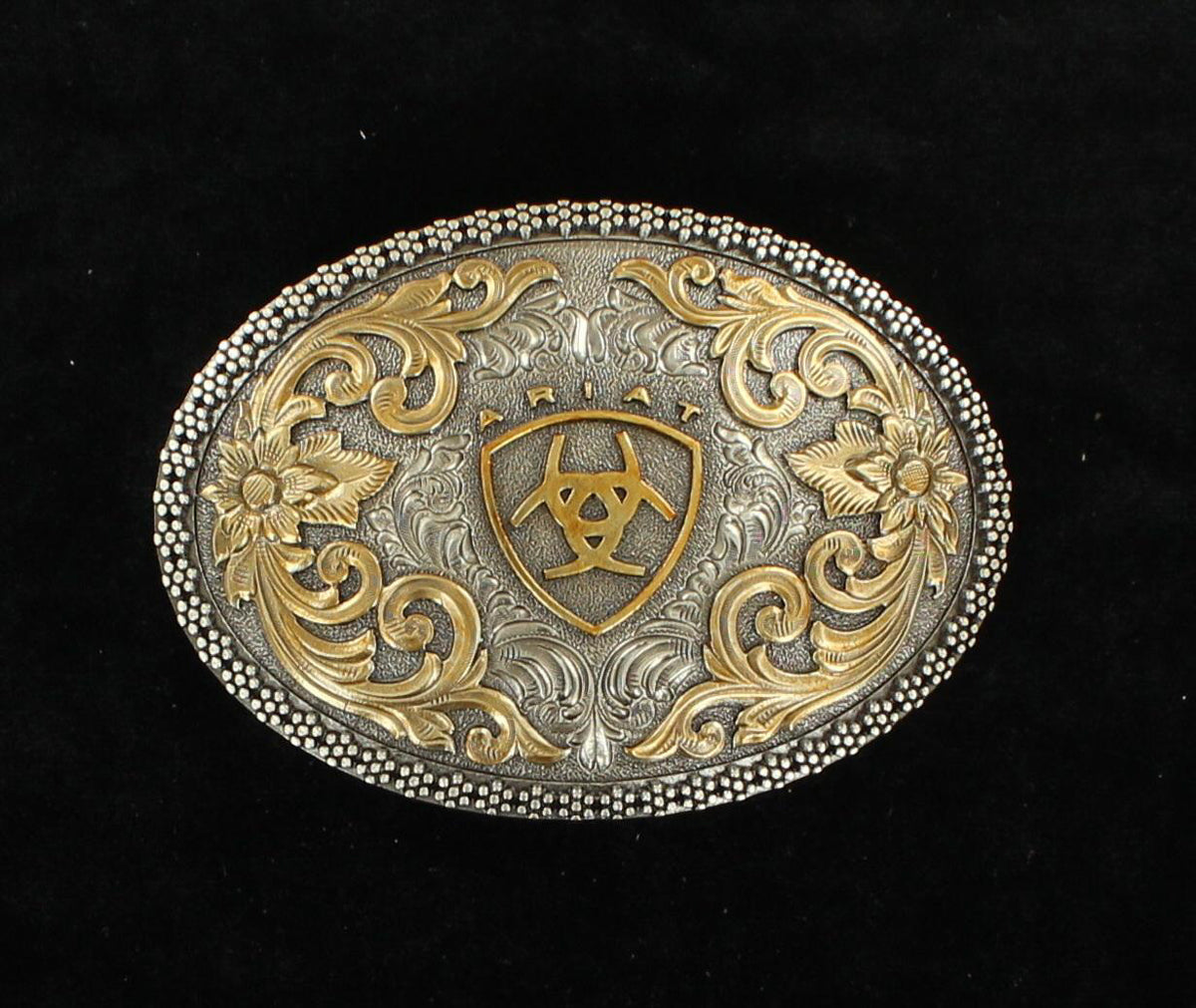 Ariat Antique Silver and Gold Oval Buckle