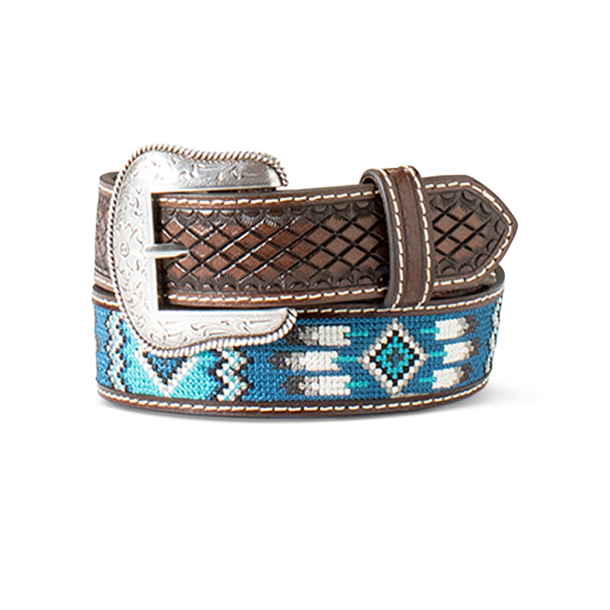 Ariat Boys 1 1/4 Southwest Inlay Belt Brown