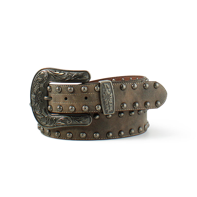 Ariat Women's Belt 1 1/2” Marble Nail Heads Brown