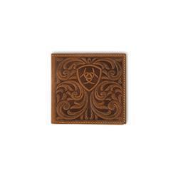 Ariat Large Bifold Scrolling Embossed Medium Brown