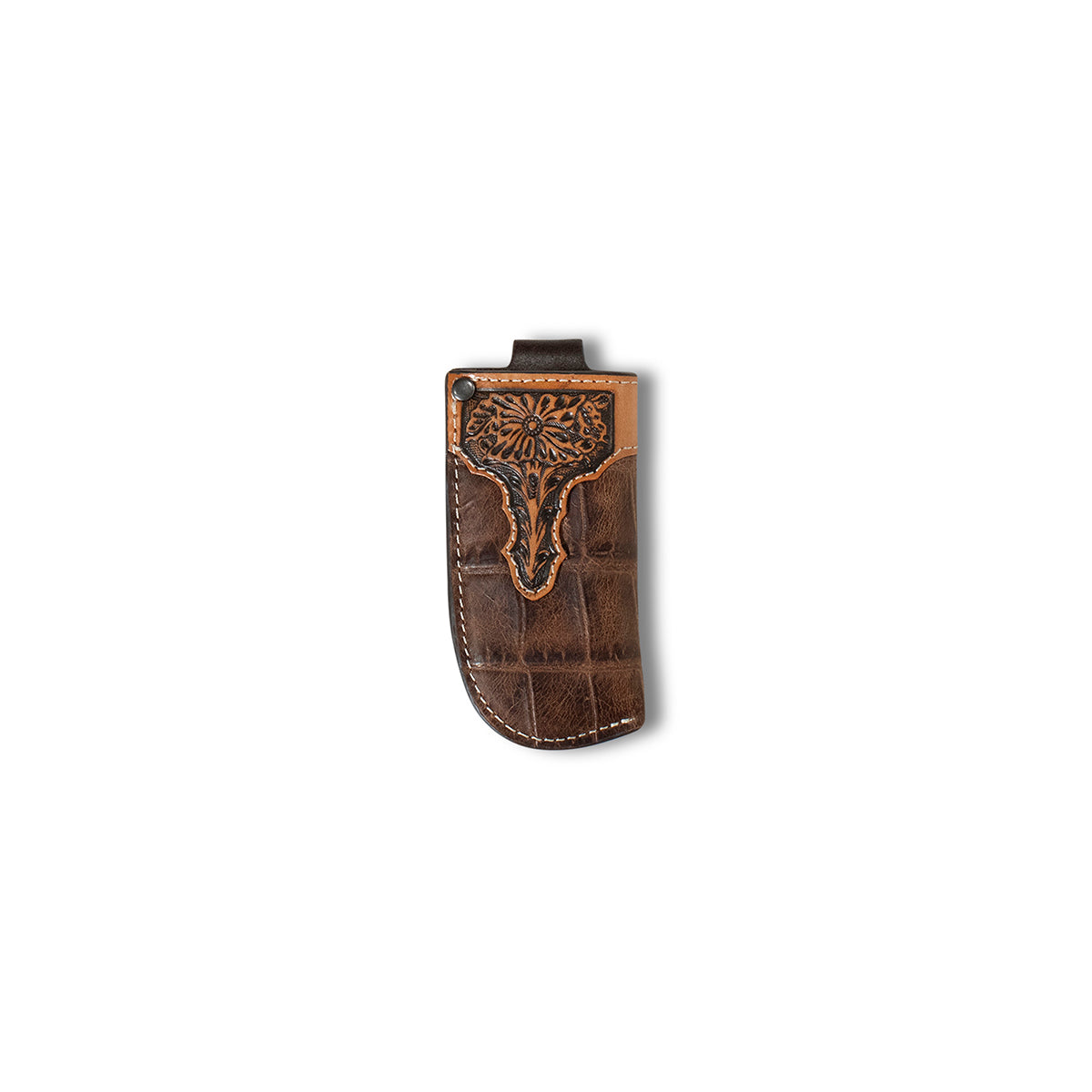Ariat Vertical Knife Sheath Croco Print Brown