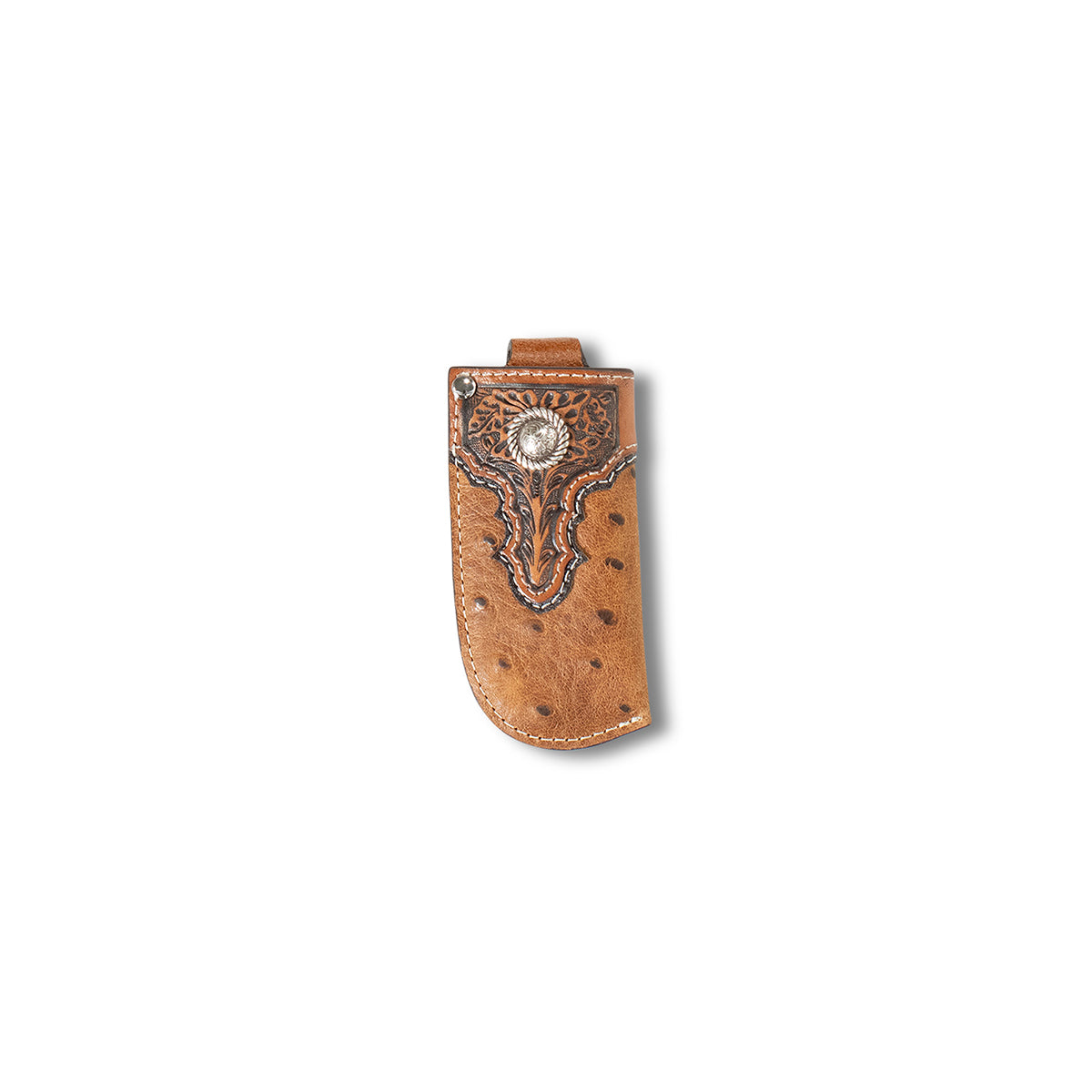 Ariat Vertical Knife Sheath Ostrich Print Brown