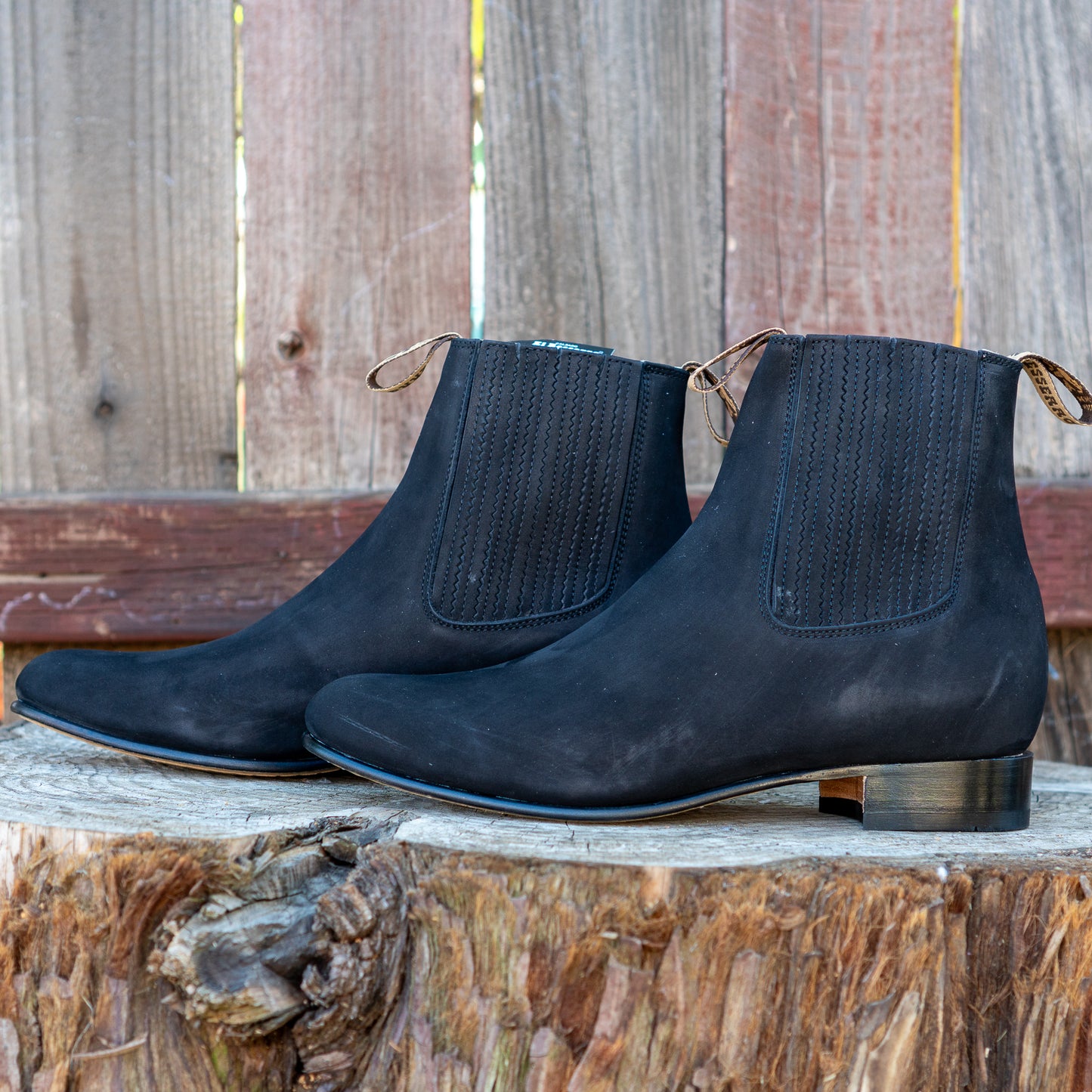 Besserro Men's Charro Boots Nobuck Negro
