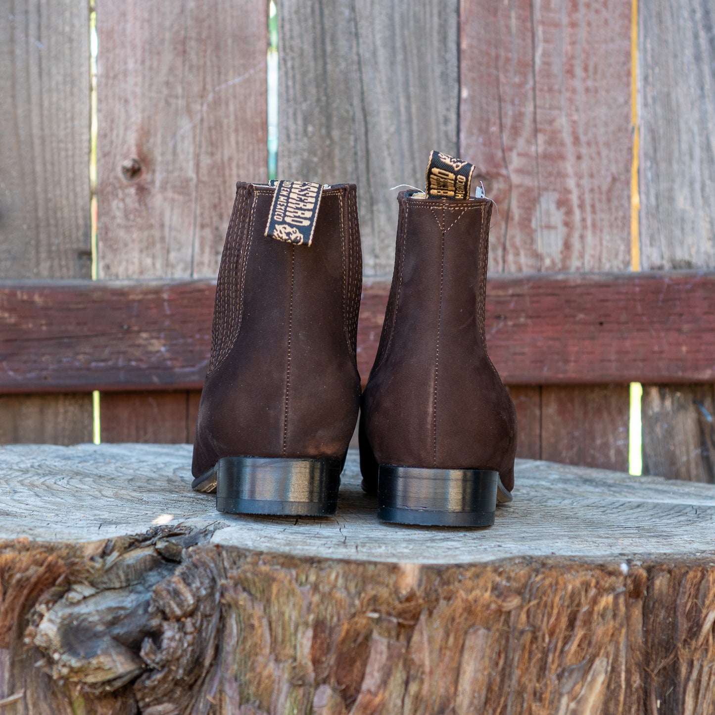 Besserro Men's Charro Boots Nobuck Tabaco Obscuro