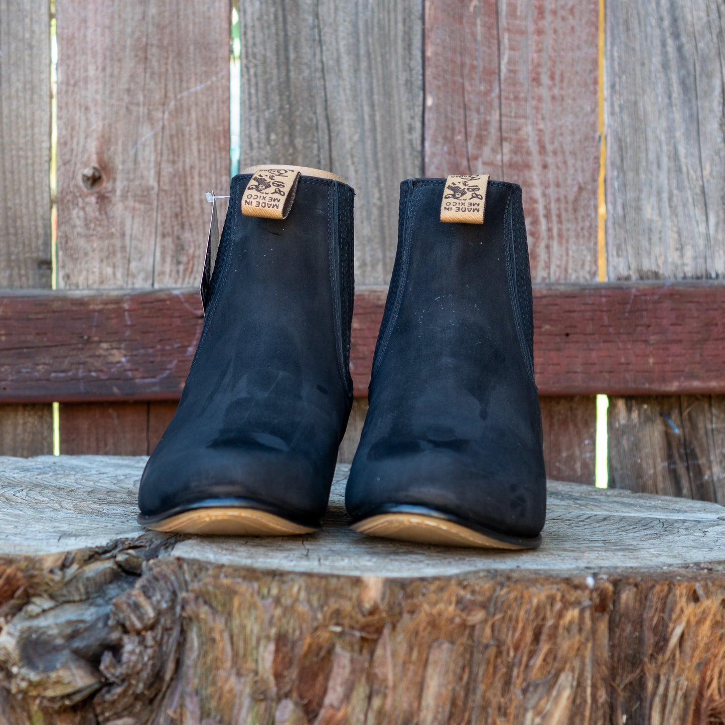 Besserro Men's Charro Boots Nobuck Negro