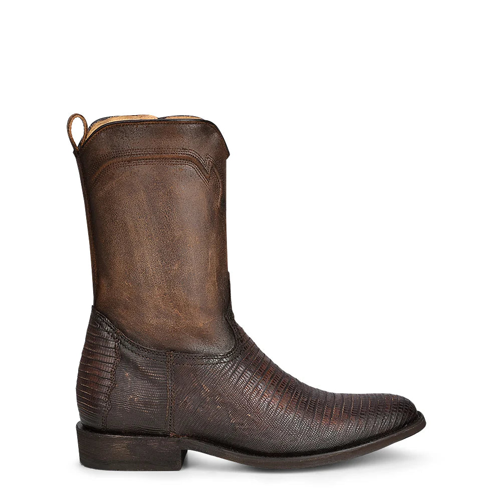 Corral Boots Men's Lizard Embroidery And Zipper J Toe Western Boots Brown