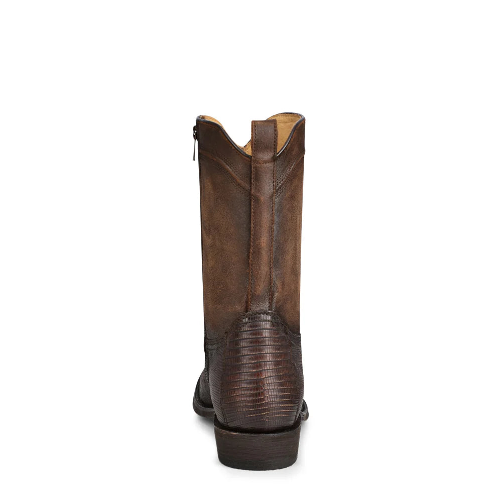 Corral Boots Men's Lizard Embroidery And Zipper J Toe Western Boots Brown