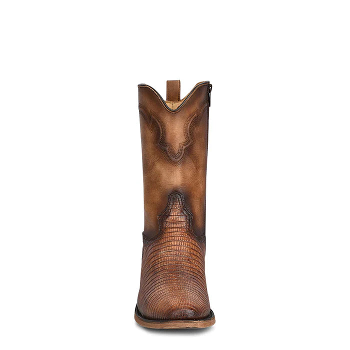 Corral Boots Men's Lizard Embroidery And Zipper J Toe Western Boots Sand