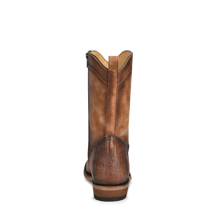Corral Boots Men's Lizard Embroidery And Zipper J Toe Western Boots Sand
