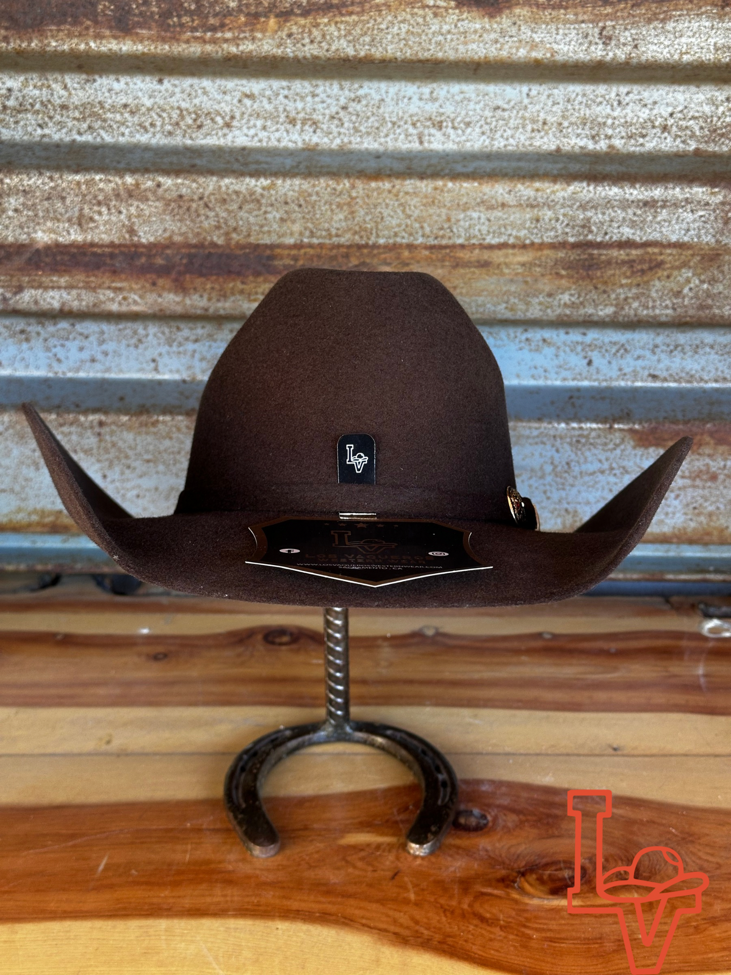 Los Vaqueros Kids Wool Felt Hat Open Regular Crown Chocolate