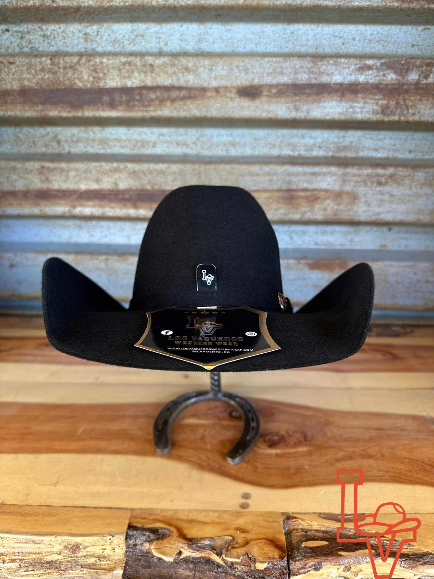Los Vaqueros Kids Wool Felt Hat Open Regular Crown Black