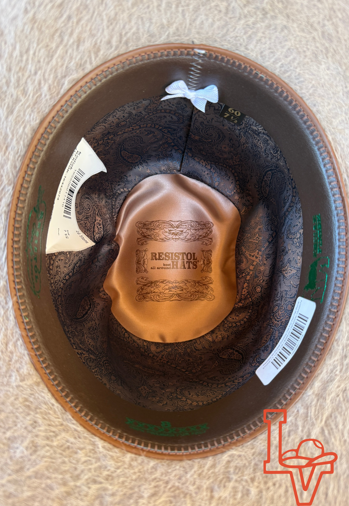 Resistol 8x Kodiak Cowboy Hat Fur Felt Hat Stone