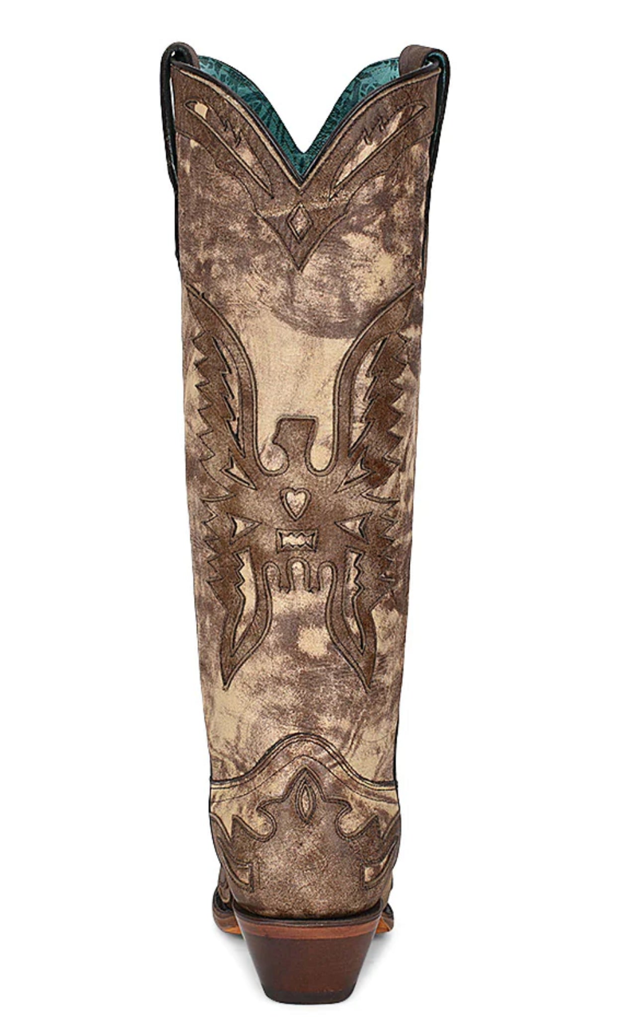 Corral Boots Ladies Eagle Overlay Western Boots Taupe Brown