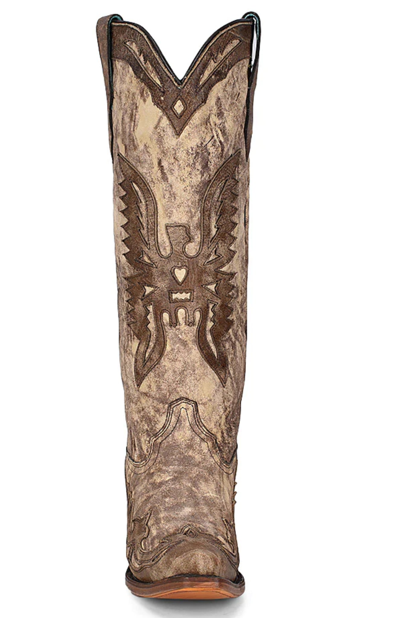 Corral Boots Ladies Eagle Overlay Western Boots Taupe Brown