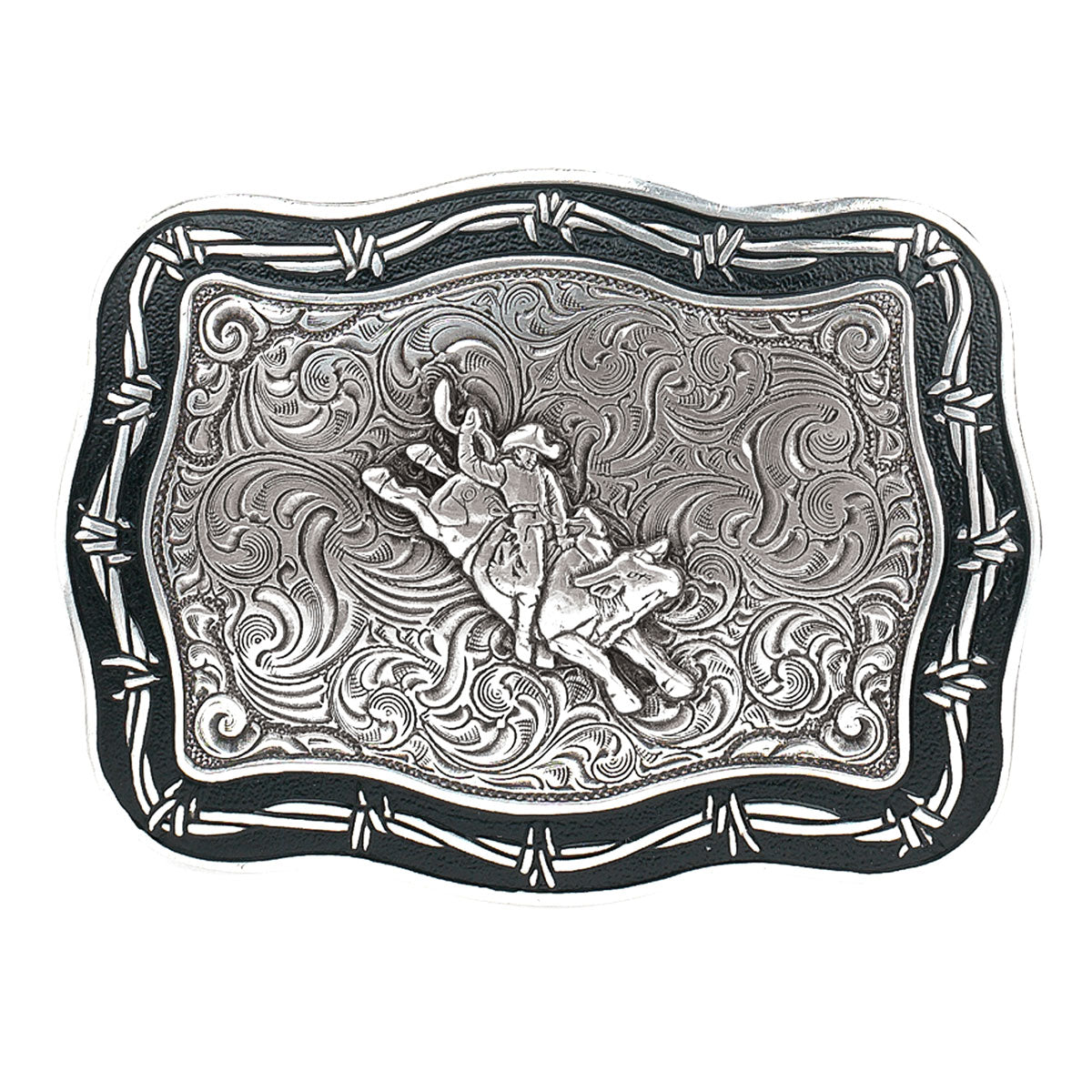 Crumrine Vintage Bull Rider Buckle Silver