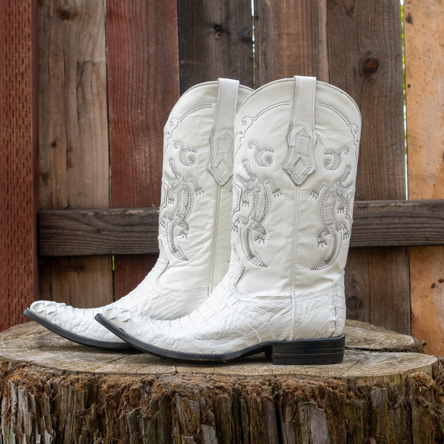 Cuadra Men's Fuscus Lomo Belly Cowboy Boots in White