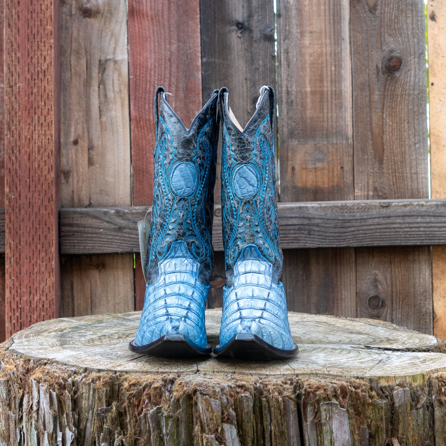 Cuadra Men's Fuscus Belly Cowboy Boots in Blue Jeans