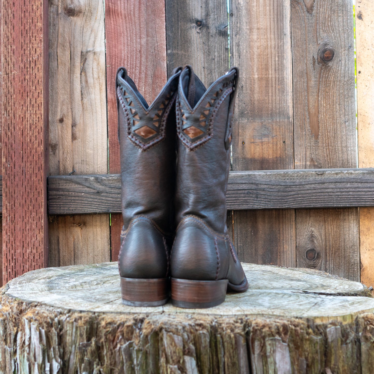 Cuadra Men's Ostrich Cowboy Boots in Flame Orix