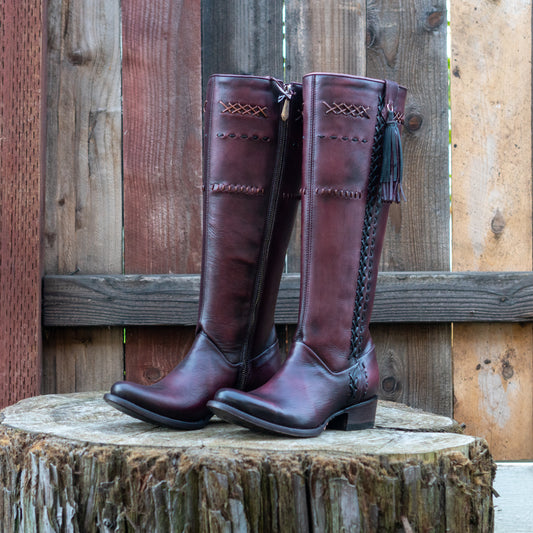 Cuadra Ladies Burgundy Pitbull Tall Boots