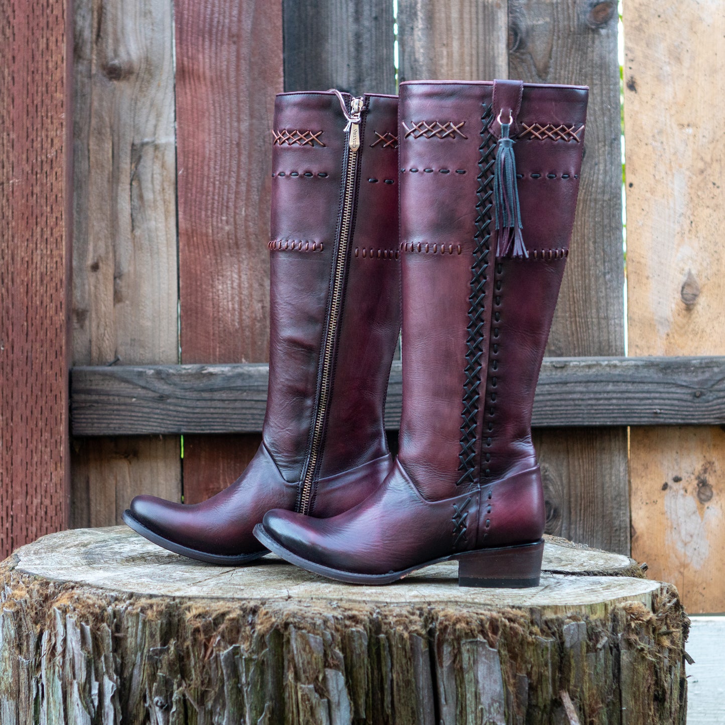 Cuadra Ladies Burgundy Pitbull Tall Boots