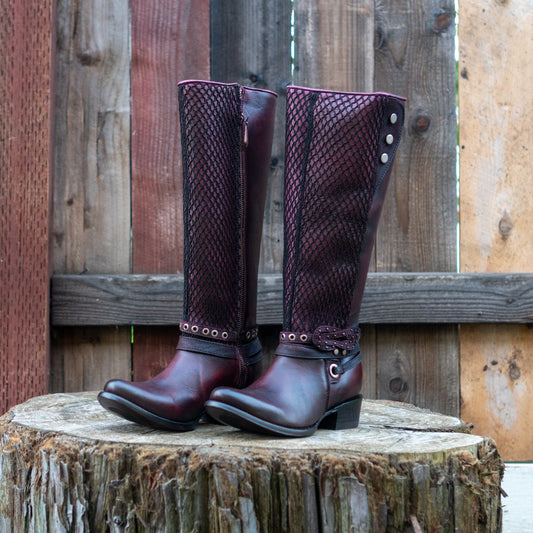 Cuadra Ladies Red Crust Wax Tall Boot