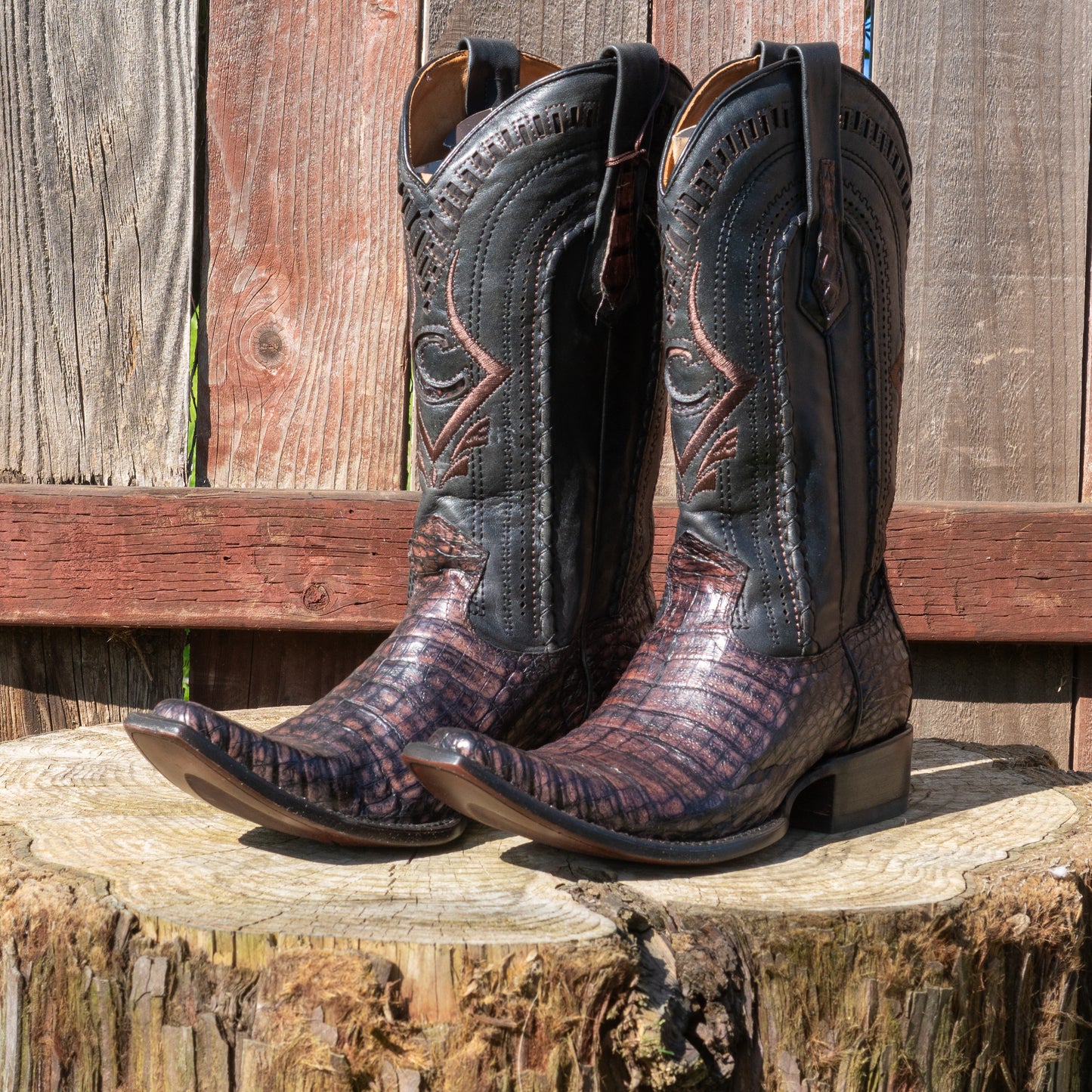 Cuadra Men's Fuscus Belly Narrow Square Cowboy Boots in Lumber Mocha