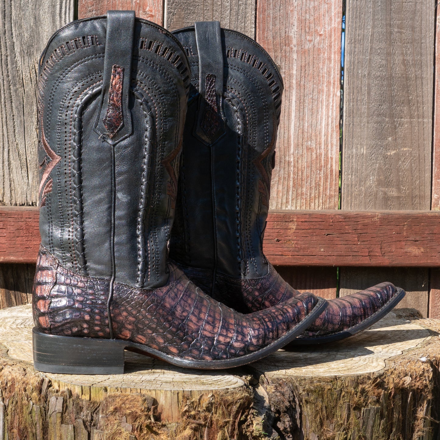 Cuadra Men's Fuscus Belly Narrow Square Cowboy Boots in Lumber Mocha