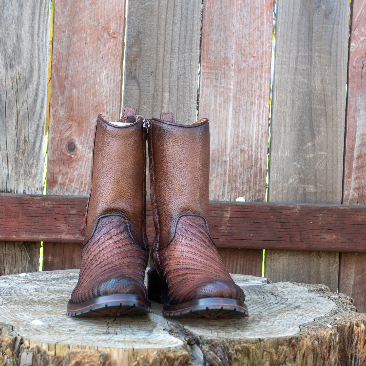 Cuadra Men's Honey Laser Round Toe Urban Western Style Boots
