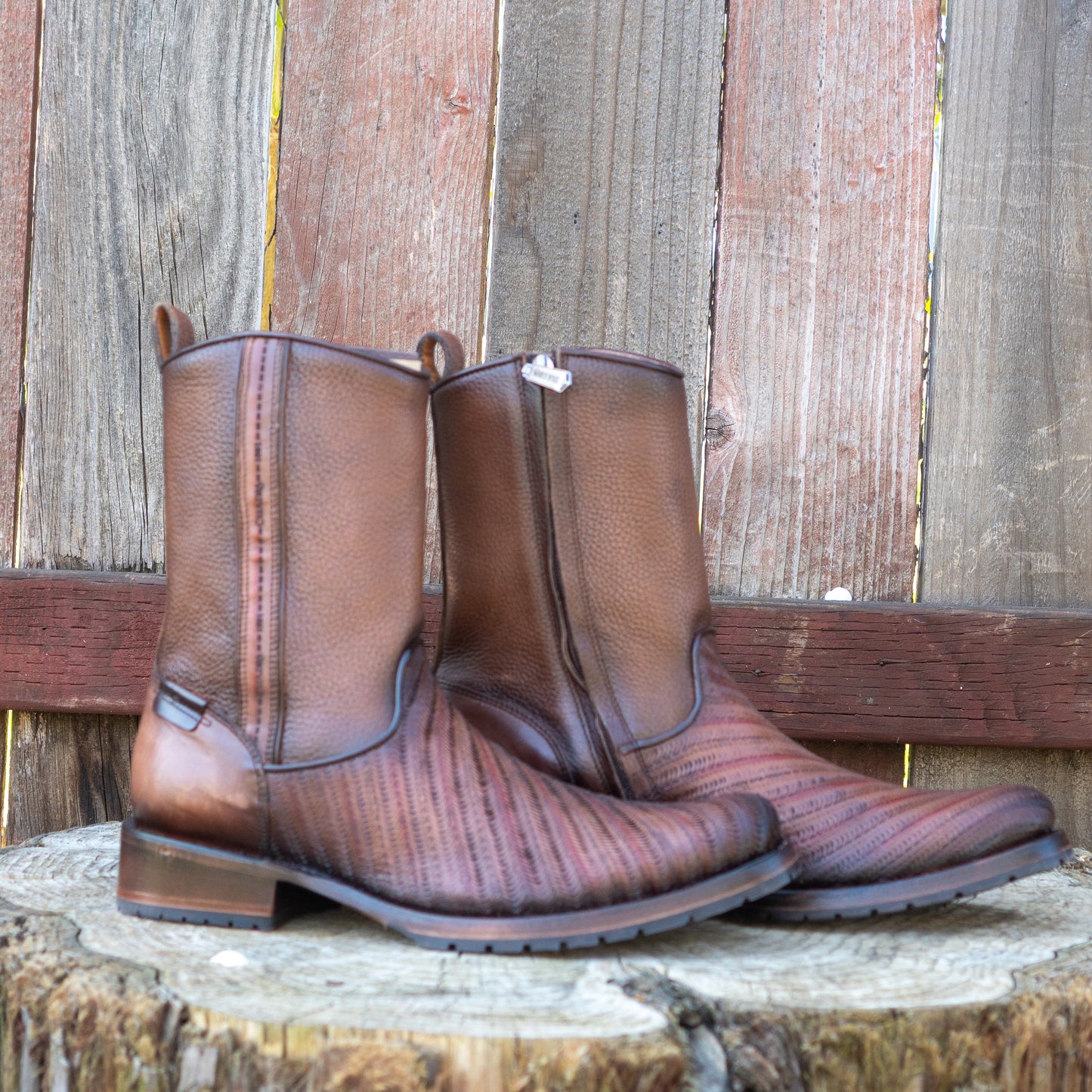 Cuadra Men's Honey Laser Round Toe Urban Western Style Boots