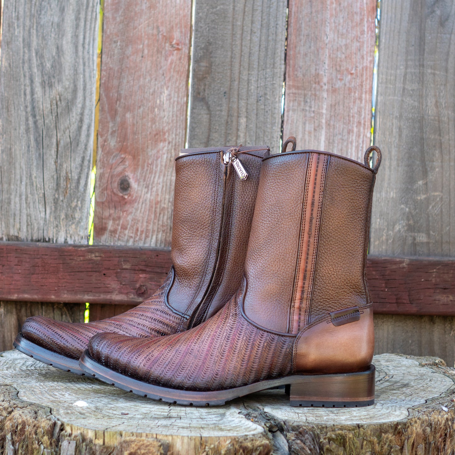Cuadra Men's Honey Laser Round Toe Urban Western Style Boots